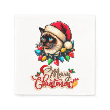 Siamese Cat Christmas Hat Xmas