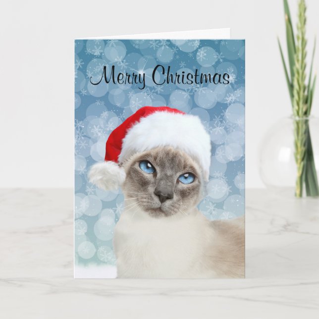 Siamese cat Christmas Holiday Card (Front)