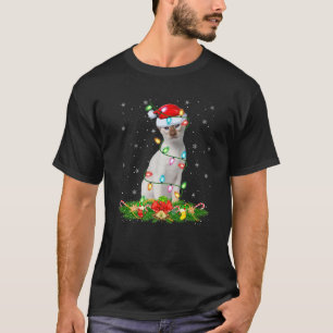 Siamese Cat Christmas Lights Funny Santa Hat Cat X T-Shirt