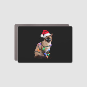 Siamese Cat Christmas Lights Xmas Cat Lover T-Shir Car Magnet
