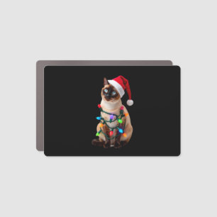 Siamese Cat Christmas Lights Xmas Cat Lover T-Shir Car Magnet