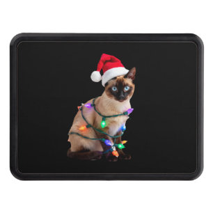Siamese Cat Christmas Lights Xmas Cat Lover T-Shir Hitch Cover