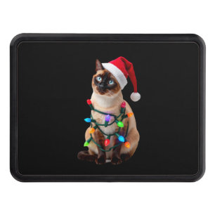 Siamese Cat Christmas Lights Xmas Cat Lover T-Shir Hitch Cover
