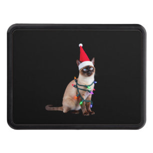 Siamese Cat Christmas Lights Xmas Cat Lover T-Shir Hitch Cover