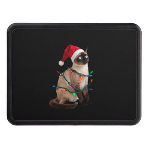 Siamese Cat Christmas Lights Xmas Cat Lover T-Shir Hitch Cover