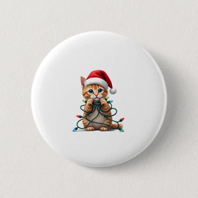 Siamese Cat Christmas V-Neck (1) Button (Front)