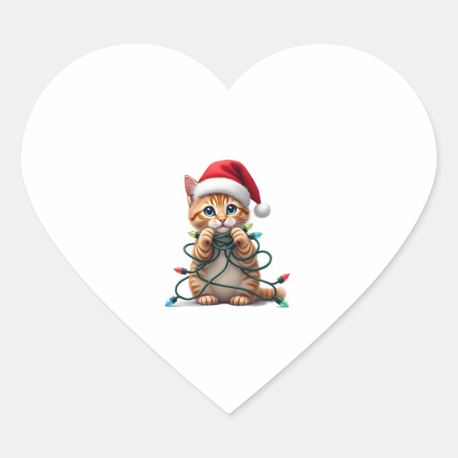Siamese Cat Christmas V-Neck (1) Heart Sticker (Front)