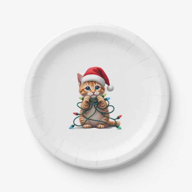 Siamese Cat Christmas V-Neck (1) Paper Plates (Front)