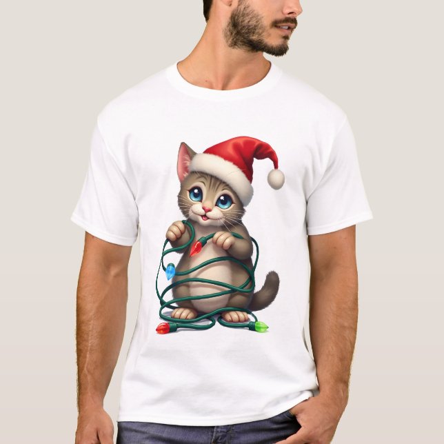 Siamese Cat Christmas V-Neck (2) T-Shirt (Front)
