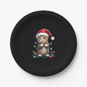 Siamese Cat Christmas V-Neck (3) Paper Plates
