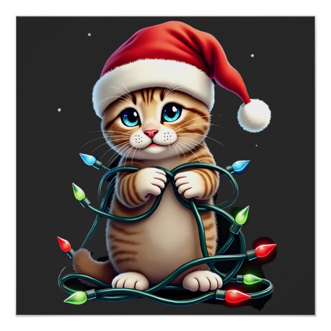 Siamese Cat Christmas V-Neck (3) Poster (Front)