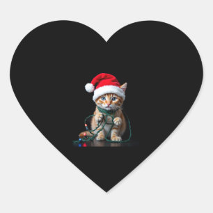 Siamese Cat Christmas V-Neck Heart Sticker