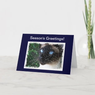 Siamese Cat Christmas Winter Holiday Card