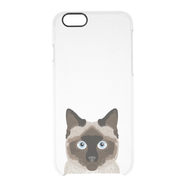 Siamese Cat clear iphone case (Back)