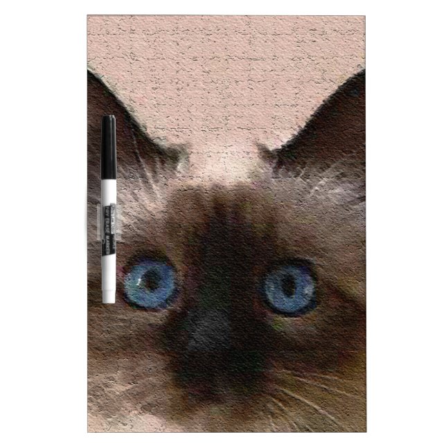 siamese cat crackle old aged cracked Hi Hello Dry Erase Board (Front)
