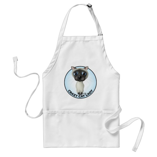 Siamese Cat - Crazy Cat Lady Adult Apron (Front)