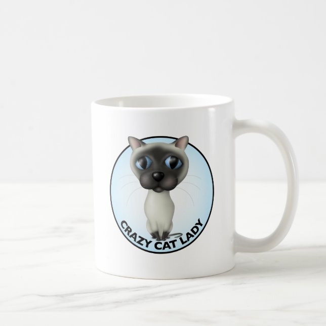 Siamese Cat - Crazy Cat Lady Coffee Mug (Right)