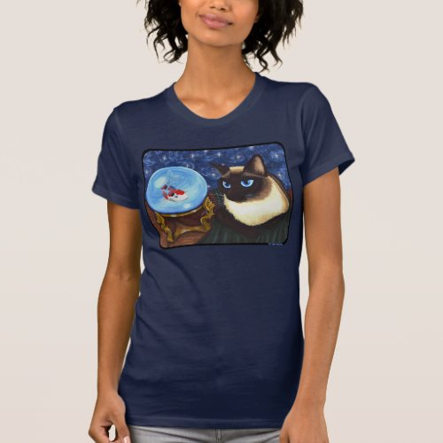 Siamese Cat Crystal Ball Koi Fortune Fantasy Cat A T_Shirt