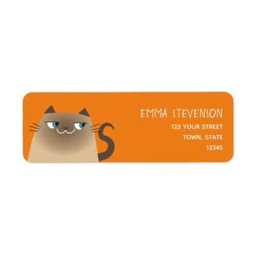 Siamese Cat Cute Return Address Label