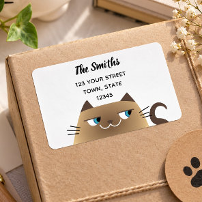 Siamese Cat Cute Return Address Label