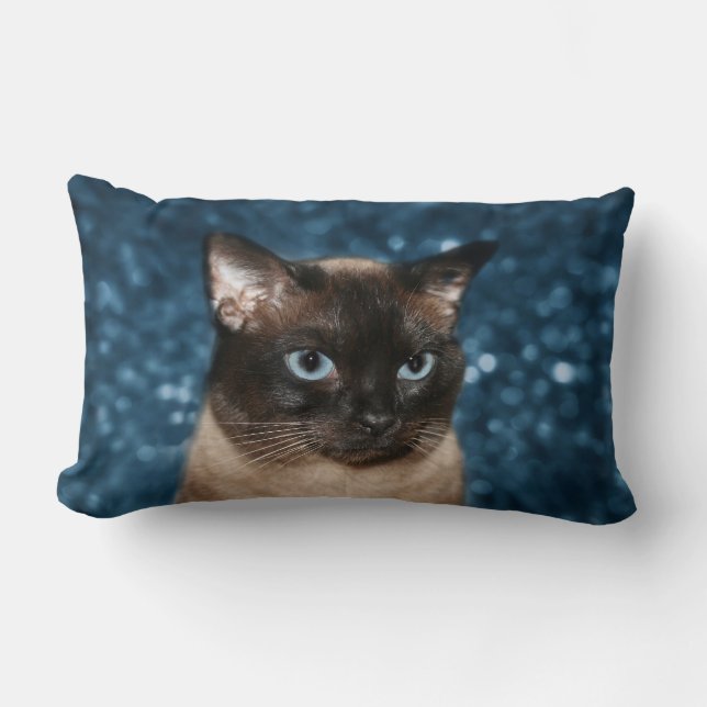 Siamese cat face lumbar pillow (Front)