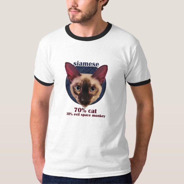 Siamese cat face t-shirt (Front)