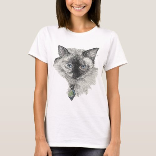 Siamese Cat Face T_Shirt