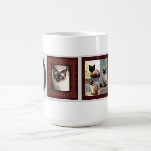 Siamese cat family frame photo gift morphing mug