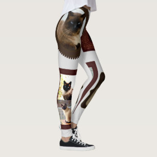 Siamese cat family fun leggings for women