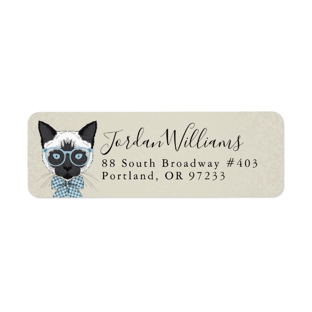 Siamese Cat Fashion Smart | Add Your Name Label (Front)