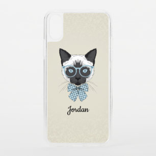 Siamese Cat Fashion Smart Add Your Name iPhone XS Case