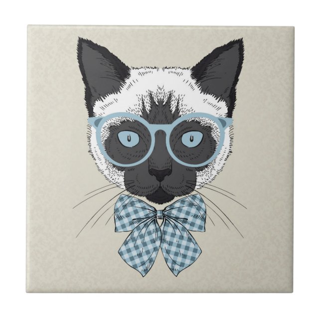 Siamese Cat Fashion Smart Ceramic Tile (Front)