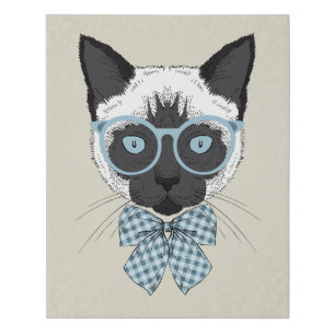 Siamese Cat Fashion Smart Faux Canvas Print