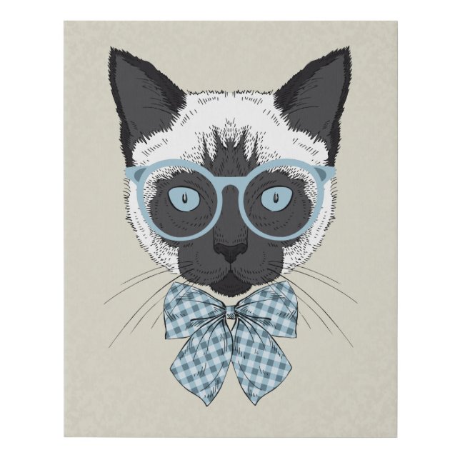 Siamese Cat Fashion Smart Faux Canvas Print (Front)