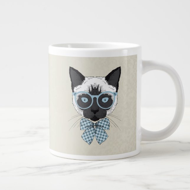 Siamese Cat Fashion Smart Giant Coffee Mug (Right)