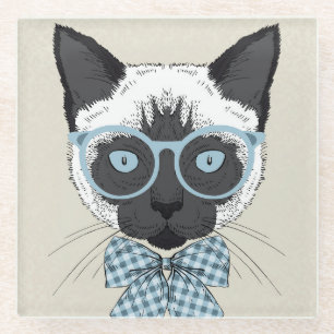 Siamese Cat Fashion Smart Glass Coaster