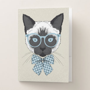 Siamese Cat Fashion Smart Pocket Folder