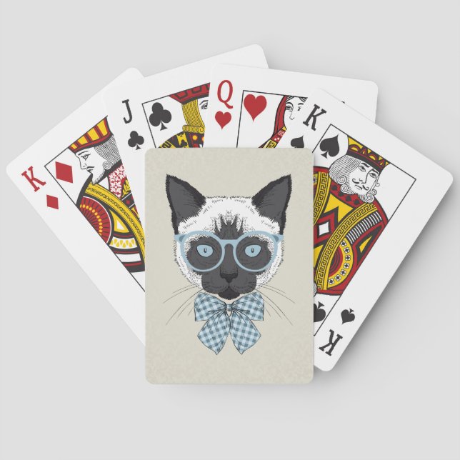Siamese Cat Fashion Smart Poker Cards (Back)
