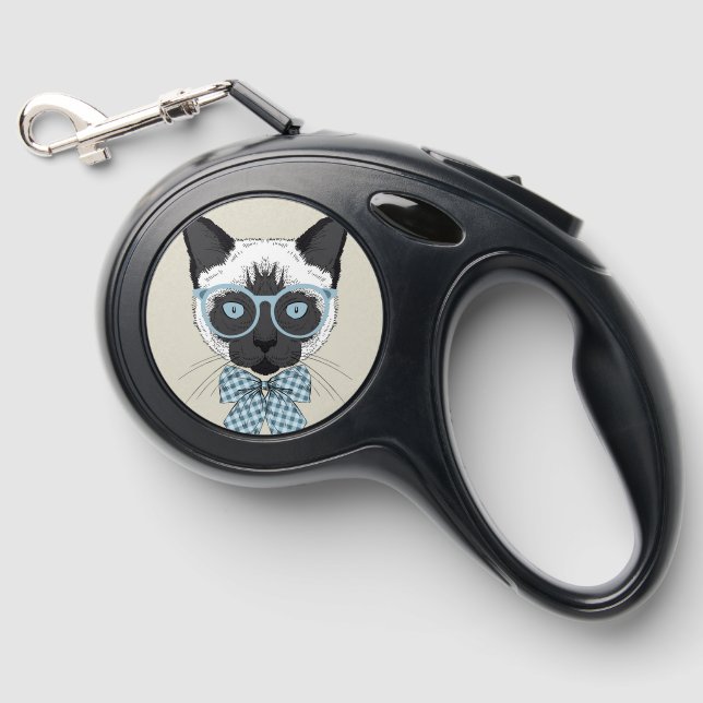 Siamese Cat Fashion Smart Retractable Pet Leash (Front)
