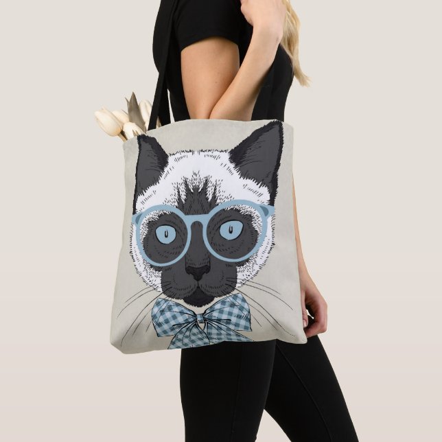 Siamese Cat Fashion Smart Tote Bag (Close Up)
