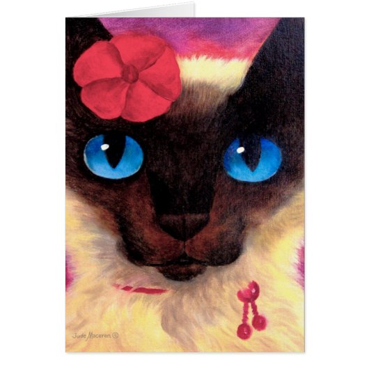 Siamese Cat Feline Pet Painting - Multi Cards (Front)