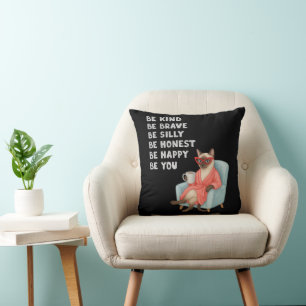 Siamese Cat for Coffee Lovers Throw Pillow