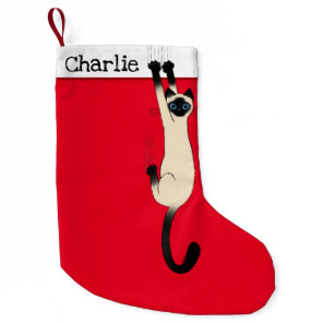 Siamese Cat | Funny Cat Holiday Custom Small Christmas Stocking