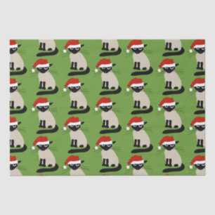 Siamese Cat Funny Santa Kitty Christmas Tissue Paper