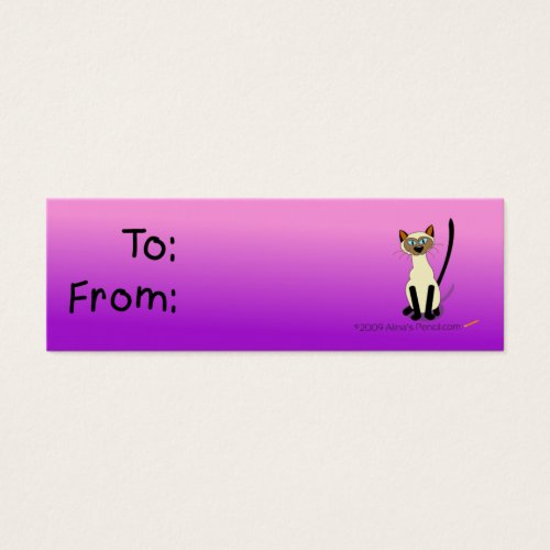 Siamese Cat Gift Tag (Pink and Purple) Business Card