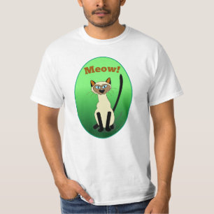 Siamese Cat Green Shirt