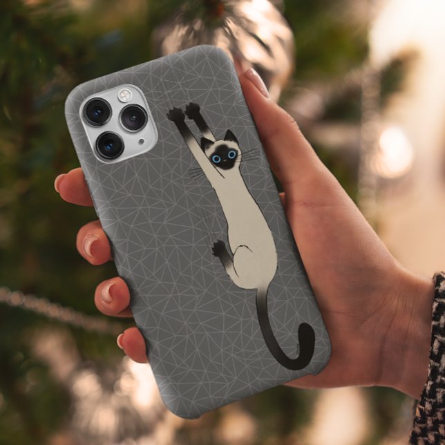Siamese Cat Hanging On | Funny Cat Case-Mate iPhone Case (Creator Uploaded)