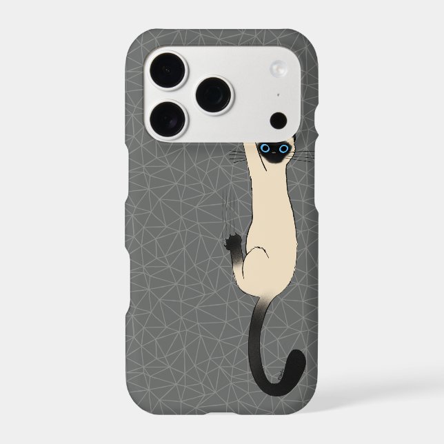 Siamese Cat Hanging On | Funny Cat Iphone Case (Back)