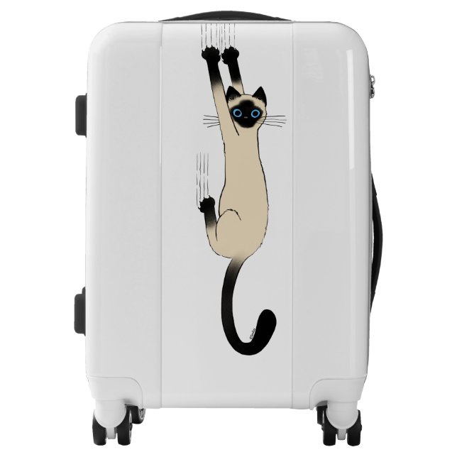 Siamese Cat Hanging On | Funny Cat Luggage (Front)