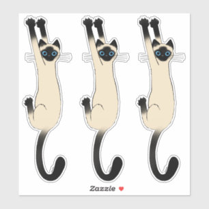 Siamese Cat Hanging On Funny Cat Stickers